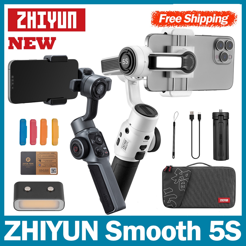 Zhiyun-Smooth 5S Ʈ  º, 3  ڵ Ʈ , Ʃ ̷α ƽ LED  Ʈ 3  